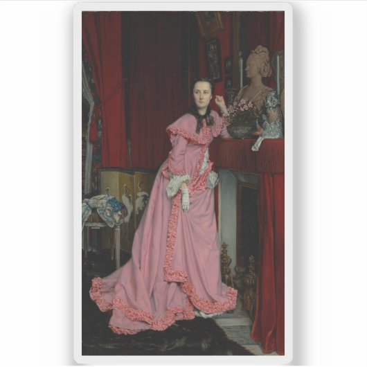 J.J. Tissot - Portret van de Marquise de Miramon Sticker (Voorkant)