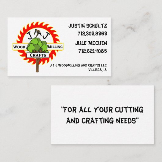 J & J VISITEKAARTJES (Voorkant / Achterkant)