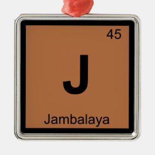 J - Jambalaya Scheikunde Periodiek Systeem Symbool Metalen Ornament