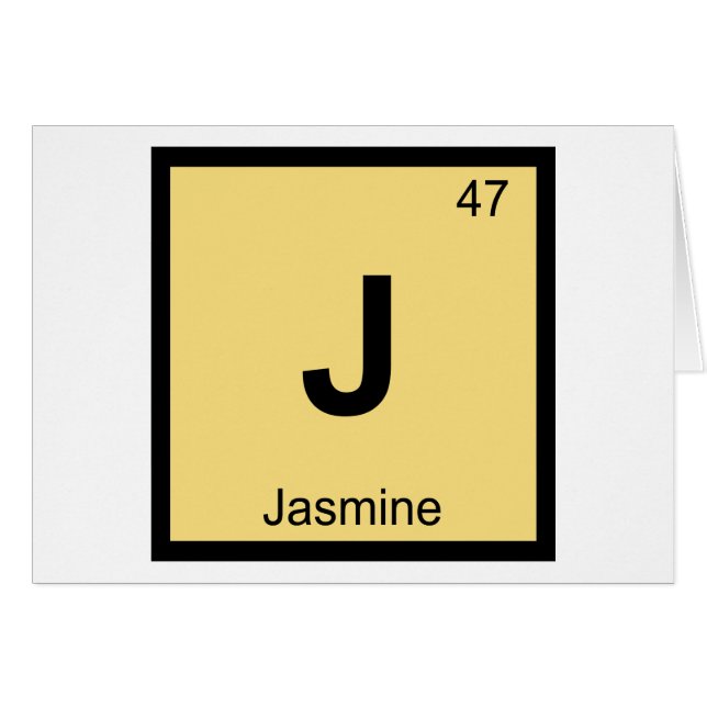 J - Jasmijn Scheikunde Periodiek Systeem Symbool (Voorkant Horizontaal)