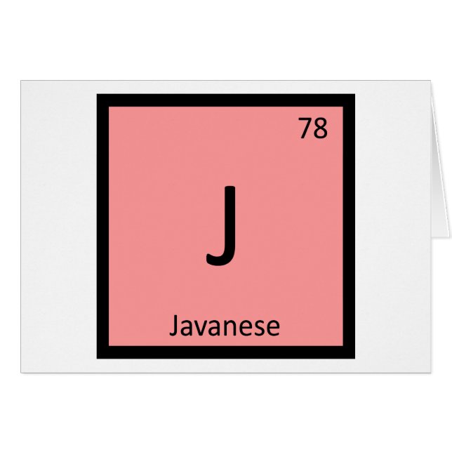 J - Javaanse Kat Chemie Periodiek Systeem Element (Voorkant Horizontaal)