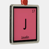 J - Javelin Track en Field Chemistry-symbool Metalen Ornament (Rechts)