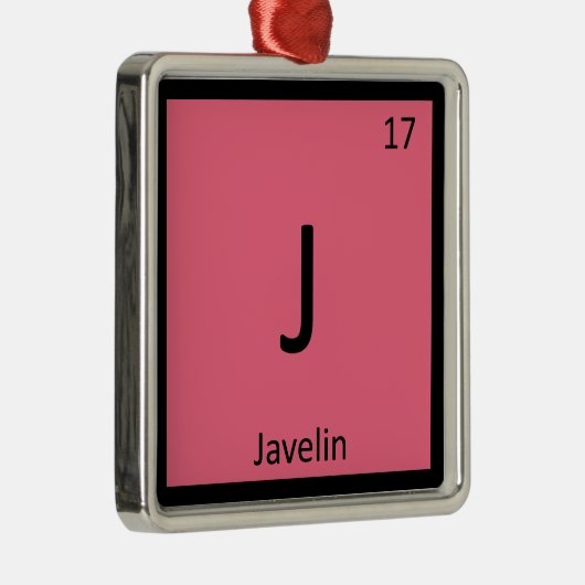 J - Javelin Track en Field Chemistry-symbool Metalen Ornament (Rechts)