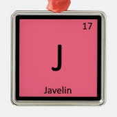 J - Javelin Track en Field Chemistry-symbool Metalen Ornament (Voorkant)