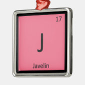 J - Javelin Track en Field Chemistry-symbool Metalen Ornament (Links)