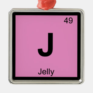 J - Jelly Chemistry Periodic Table Symbol Metalen Ornament
