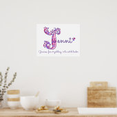 J Jenni initiaal doedle art name betekenend Poster (Keuken)