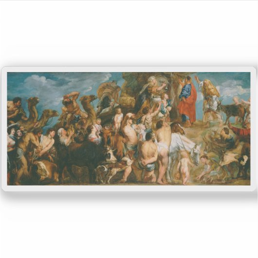 J. Jordaens - Mozes slaat water uit de rots Sticker (Voorkant)