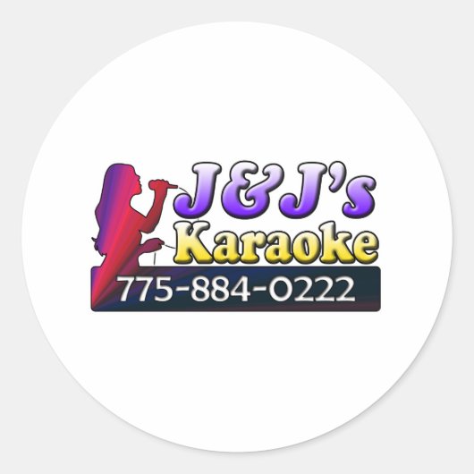 J&J's Karaoke Ronde Sticker (Voorkant)