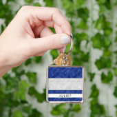 J Juliet Nautical Signal Flag + Jouw naam Sleutelhanger (Hand)