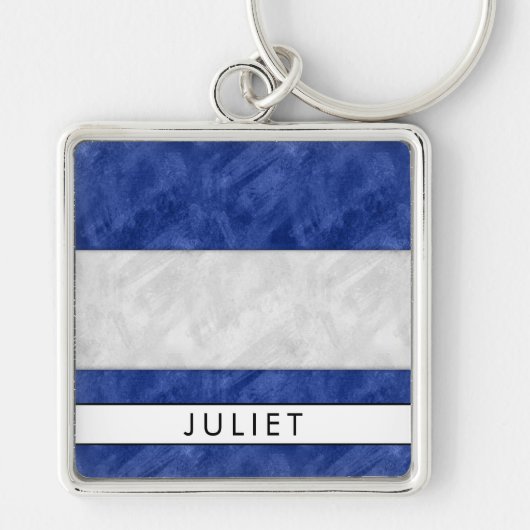 J Juliet Nautical Signal Flag + Jouw naam Sleutelhanger (Voorkant)