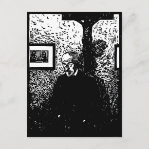 J.-K. Huysmans Woodcut Briefkaart
