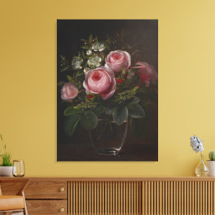J.L. Jensen - Rozen en boomanemonen in een... Canvas Afdruk