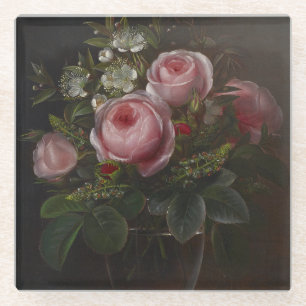 J.L. Jensen - Rozen en boomanemonen in een... Glazen Onderzetter