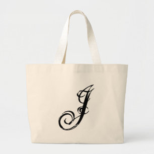 J Letter J bag grafische mode op maat Grote Tote Bag