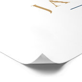 J Letter Monogram Naam Marsala Bloemenkwekerij Poster (Hoek)