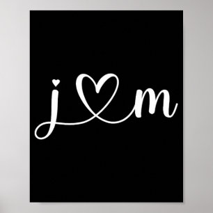 J Love M Bride Vriendje en Vriendin J Letter A Poster