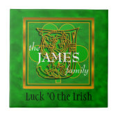 J "Luck of the Irish" Family Custom Monogram Tegel Tegeltje (Voorkant)