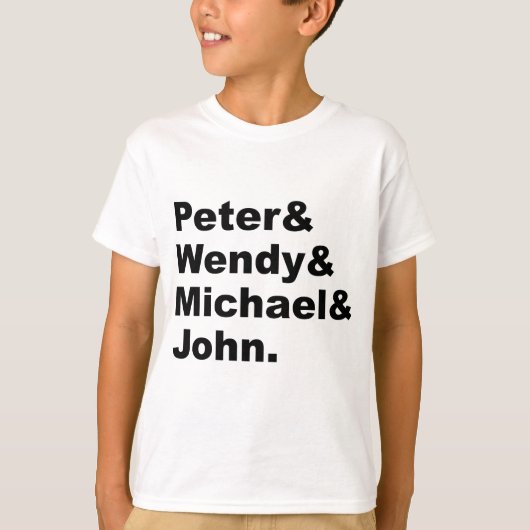 J.M. Barrie's Peter Pan | Peter Wendy Michael John T-shirt (Voorkant)