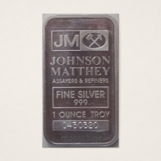 J.M. C430320 Solid One Ounce Silver Bar Visitekaartje