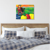 J.M.L. Apple Crate LabelWatsonville, CA Canvas Afdruk (Insitu (Slaapkamer))
