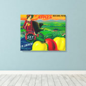 J.M.L. Apple Crate LabelWatsonville, CA Canvas Afdruk (Insitu (Houten vloer))