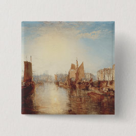 J.M.W. Turner: Haven van Dieppe Romantische Fijne Vierkante Button 5,1 Cm