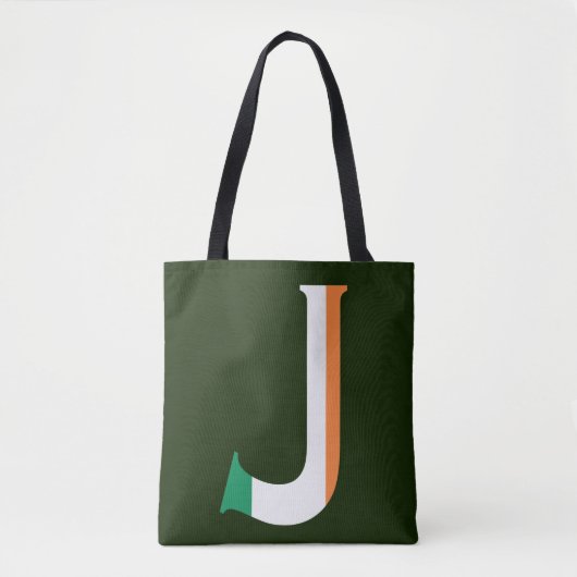 J Monogram bedekt met Ierse vlag stint Tote Bag (Voorkant)