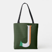 J Monogram bedekt met Ierse vlag stint Tote Bag (Achterkant)