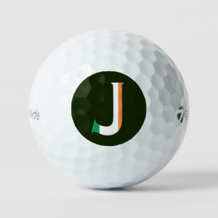 J Monogram bedekt op Ierse vlag tmtp5 gbcnt Golfballen