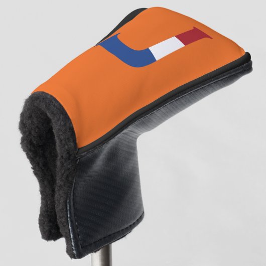 J Monogram bedekt op NLD Vlag op of pccn Golfheadcover (3/4 voorkant)