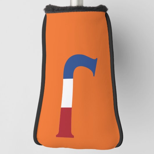 J Monogram bedekt op NLD Vlag op of pccn Golfheadcover (Draai 90)