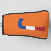 J Monogram bedekt op NLD Vlag op of pccn Golfheadcover (Voorkant)