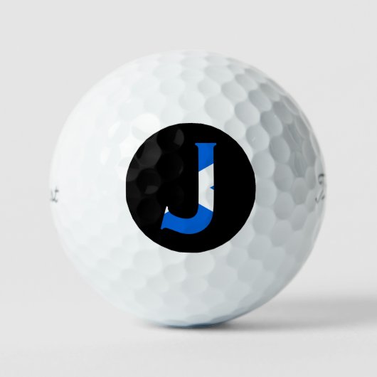 J Monogram bedekt op Schotse vlag tpv1 gbcnt Golfballen (Voorkant)