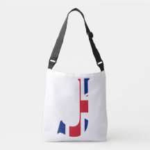 J Monogram bedekt op Union Jack Flag cbbcnt