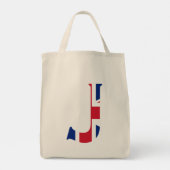 J Monogram bedekt op Union Jack Flag gtcnt Tote Bag (Achterkant)