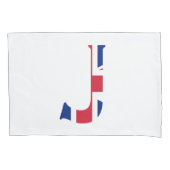 J Monogram bedekt op Union Jack Flag pcnt Kussensloop (Voorkant)