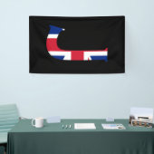 J Monogram bedekt op Union Jack Flag (v) brcnt Spandoek (Beurs)