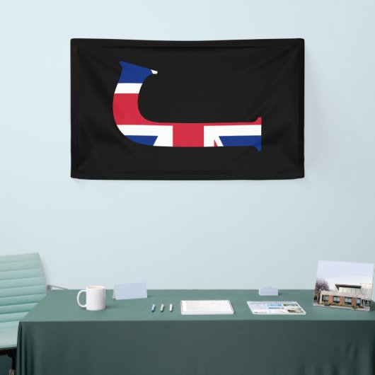 J Monogram bedekt op Union Jack Flag (v) brcnt Spandoek (Beurs)