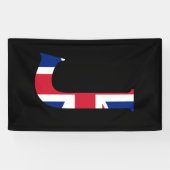 J Monogram bedekt op Union Jack Flag (v) brcnt Spandoek (Horizontaal)