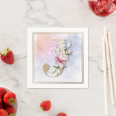 J Monogram Bordeaux Bloemen Servetten (Insitu)