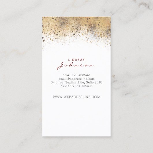 J Monogram Bourgogne Rode bloemen en Faux Gold Visitekaartje (Achterkant)