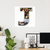 J Monogram Creëer Uw Eigen 6 Aangepaste fotocollag Poster (Thuiskantoor)