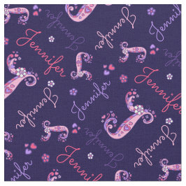 J monogram en gepersonaliseerde naam Jennifer stof