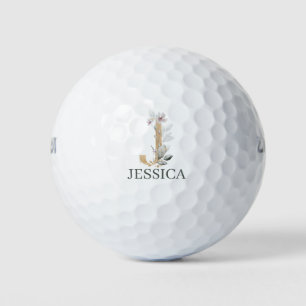 J Monogram Floral Aangepast Golfballen