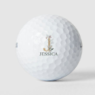 J Monogram Floral Aangepast Golfballen
