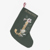 J Monogram Floral Aangepast Kleine Kerstsok (Voorkant (Hangend))