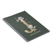 J Monogram Floral Aangepast Notitieboek (Rechterzijde)