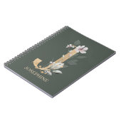 J Monogram Floral Aangepast Notitieboek (Linkerzijde)