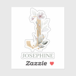 J Monogram Floral Aangepast Sticker